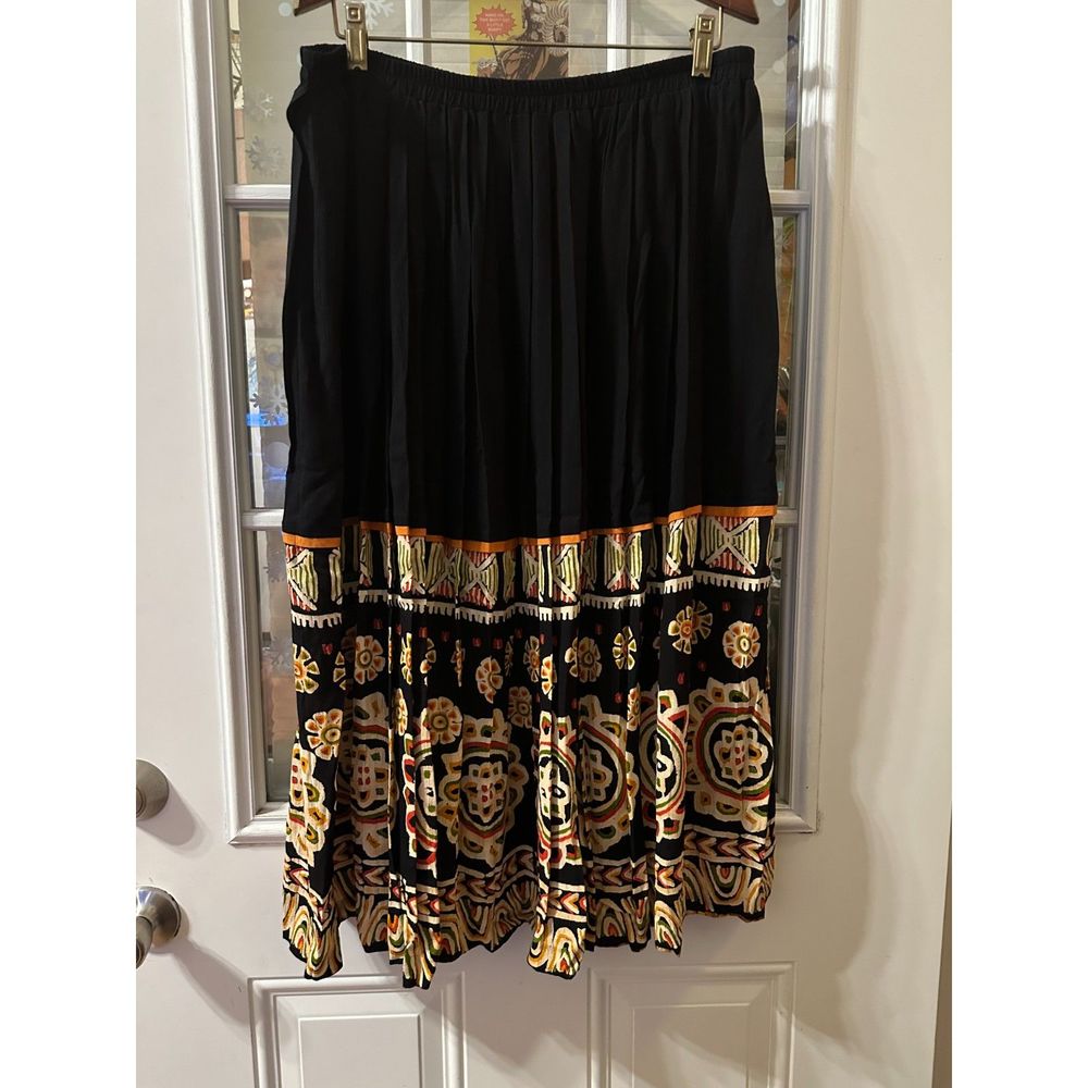 Vintage A.C. Sport Black and Multi Colored Skirt